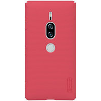 Пластиковый чехол с пленкой Nillkin Super Frosted Shield Красный для Sony Xperia XZ2 Premium