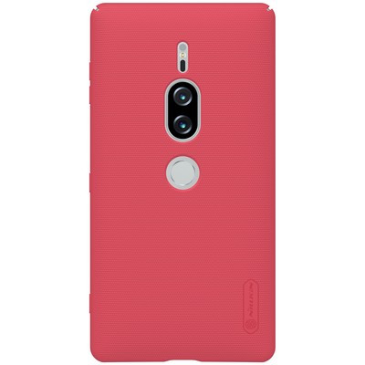 Пластиковый чехол с пленкой Nillkin Super Frosted Shield Красный для Sony Xperia XZ2 Premium - фото 1 - id-p203150931