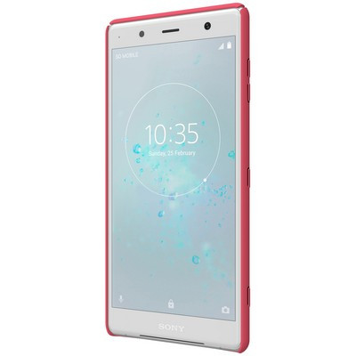 Пластиковый чехол с пленкой Nillkin Super Frosted Shield Красный для Sony Xperia XZ2 Premium - фото 2 - id-p203150931