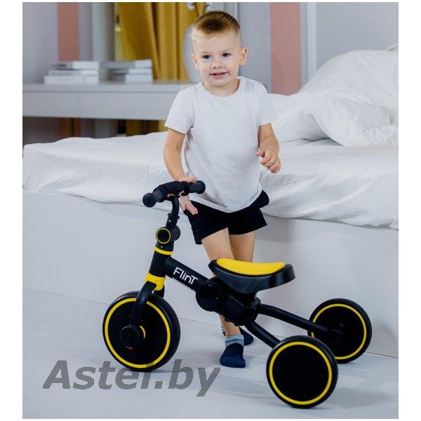 Детский трехколесный велосипед беговел Bubago Flint BG-F-3 (черный/желтый) 109-3 Black-Yellow - фото 2 - id-p203151214