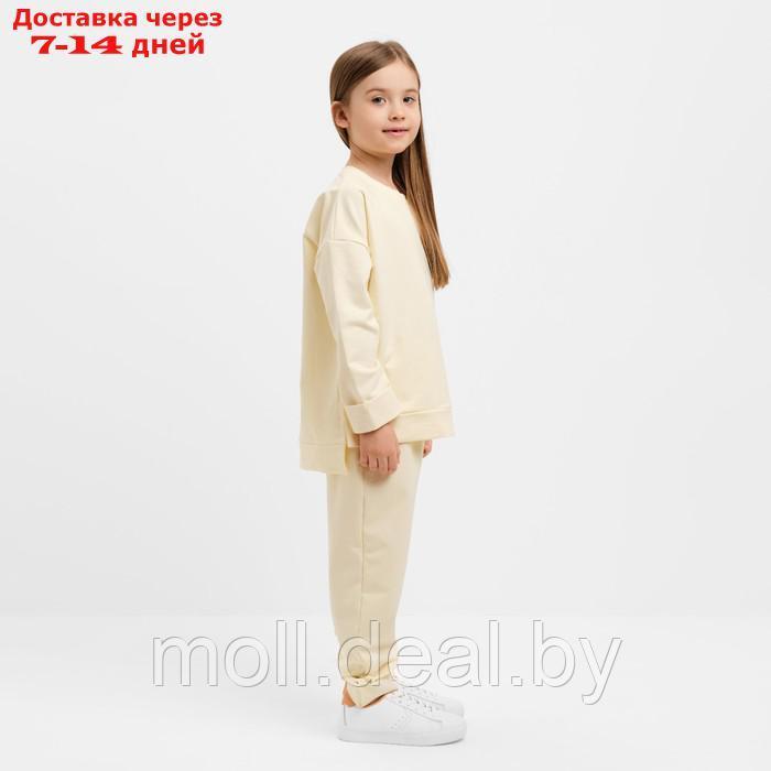 Костюм детский (свитшот, брюки) MINAKU цвет молочный, рост 122 см - фото 2 - id-p203114751