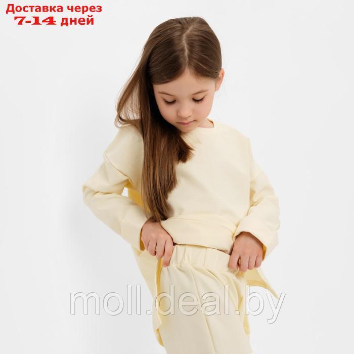 Костюм детский (свитшот, брюки) MINAKU цвет молочный, рост 122 см - фото 4 - id-p203114751