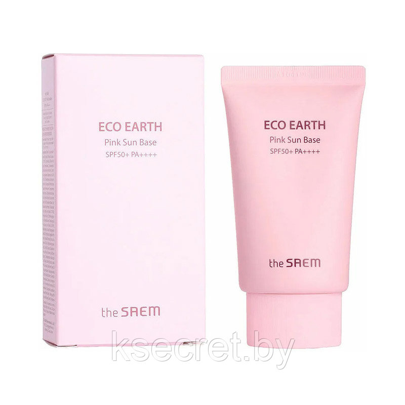 Солнцезащитный крем-база с каламиновой пудрой THE SAEM Eco Earth Pink Sun Base SPF50+ PA++++ 50 мл - фото 4 - id-p203151261