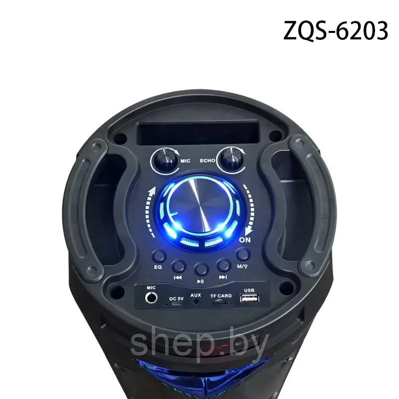 Портативная колонка ZQS-6203 с USB+SD+радио+Bluetooth/ Микрофон в комплекте - фото 4 - id-p203151904