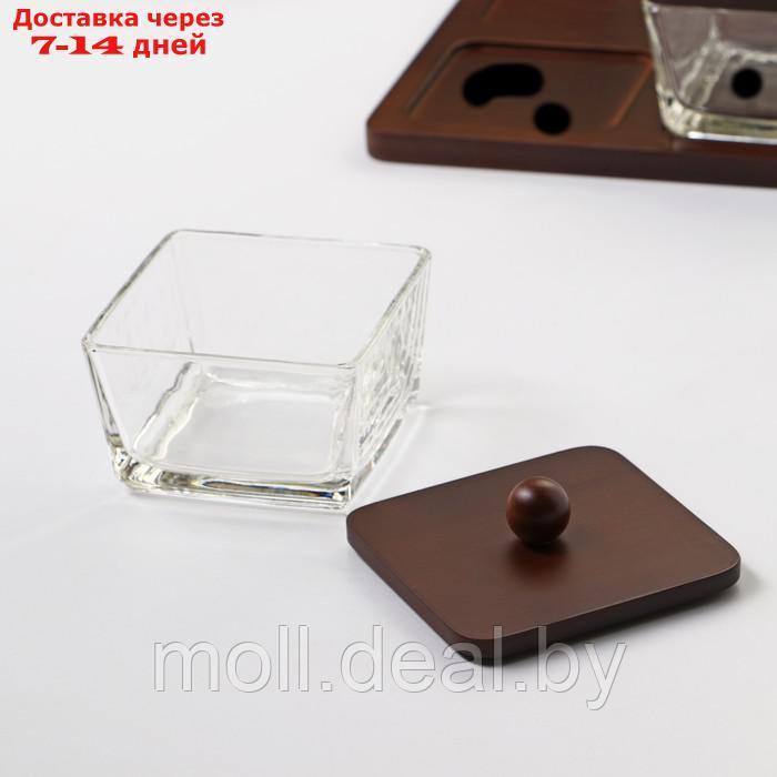 Набор конфетниц 3 шт "Натурэль" на деревянной подставке 30.5х10.5 см - фото 4 - id-p203113969