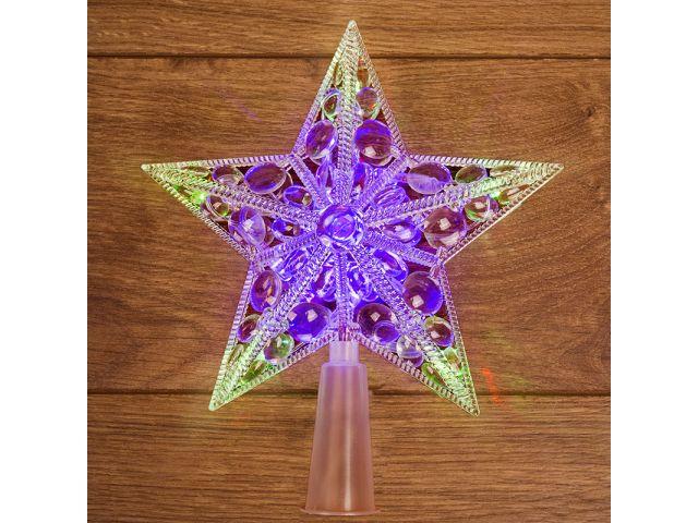 Фигура светодиодная "Звезда" на елку : RGB, 10 LED, 17 см ( Класс защиты 2, IP20, Тип питания: 220 В) - фото 1 - id-p203155429