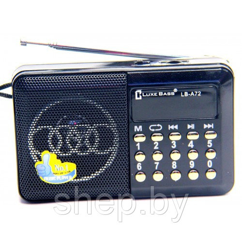Аккумуляторный Цифровой радиоприемник с USB/TF/FM Luxe Bass LB-A72 цвет: черный, красный - фото 1 - id-p203156876