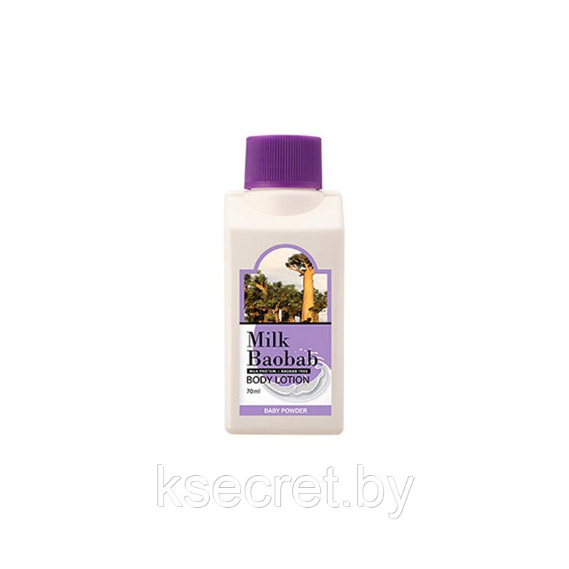 Миниатюра лосьона для тела с ароматом присыпки Mlk Baobab Body Lotion Baby Powder Travel Edition 70мл - фото 1 - id-p203156945