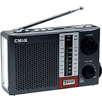 Радиоприемник CMIK MK-938 TF/USB + фонарь MicroUSB FM64-108Mhz черный