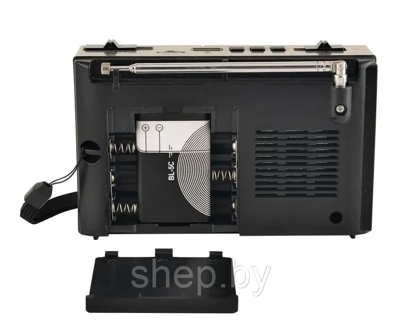 Радиоприемник CMIK MK-938 TF/USB + фонарь MicroUSB FM64-108Mhz черный - фото 4 - id-p203156999