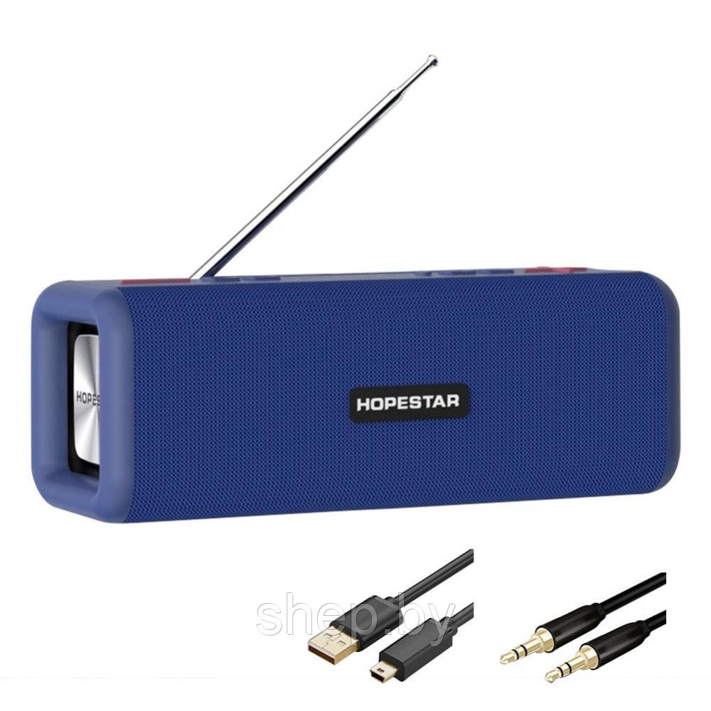 Портативная влагозащищенная стерео колонка Hopestar T9 (Bluetooth, TWS, FM, MP3, AUX, Mic) - фото 5 - id-p203157027