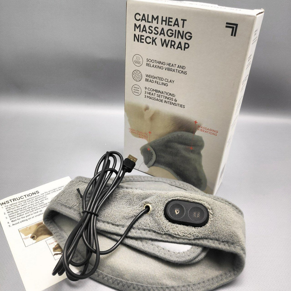 Массажер-грелка для шеи / массажный шарф CALM MASSAGING NECK WRAP (3 режима интенсивности, 3 режима нагрева, 9 - фото 7 - id-p203157773