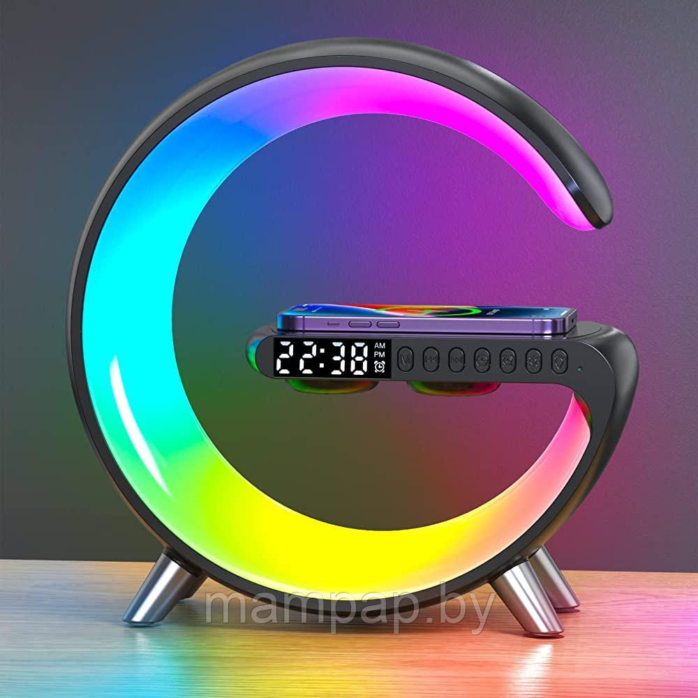 Умная световая музыкальная лампа Smart Light Sound Machineс функцией беспроводной зарядки, будильник, ночник
