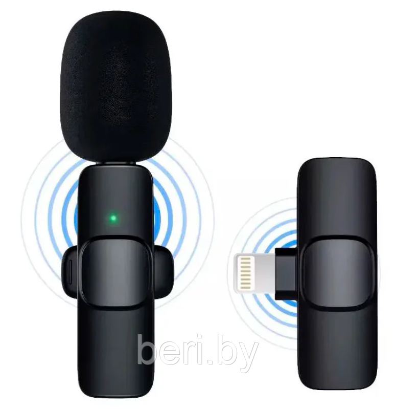 Беспроводной петличный микрофон K8 на iOS и Android Wireless Microphone - фото 7 - id-p203158645