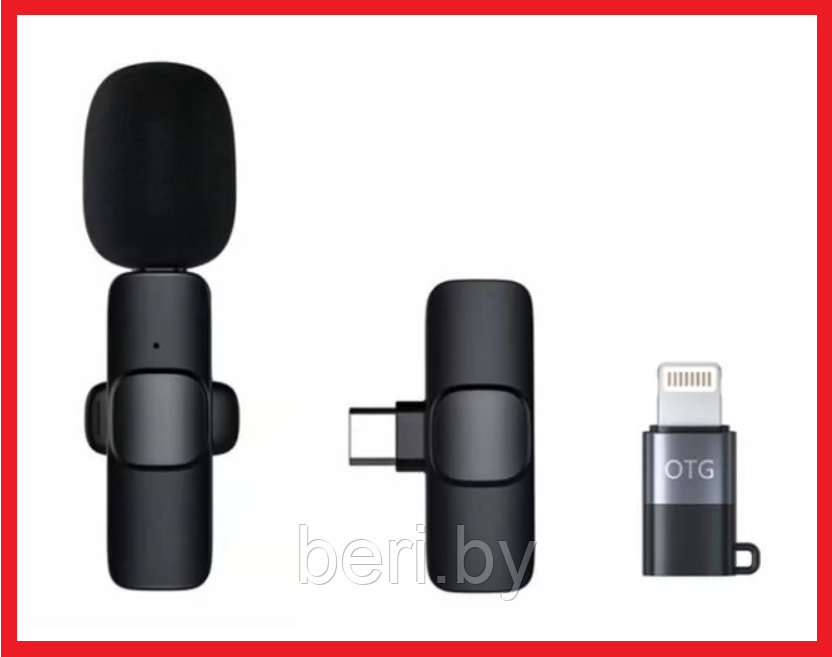 Беспроводной петличный микрофон K8 на iOS и Android Wireless Microphone - фото 4 - id-p203158645
