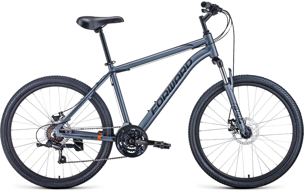 Горный велосипед хардтейл Forward HARDI 26 2.1 D (18 quot; рост) серый матовый/черный 2022 год (RBK22FW26707) - фото 1 - id-p203141944