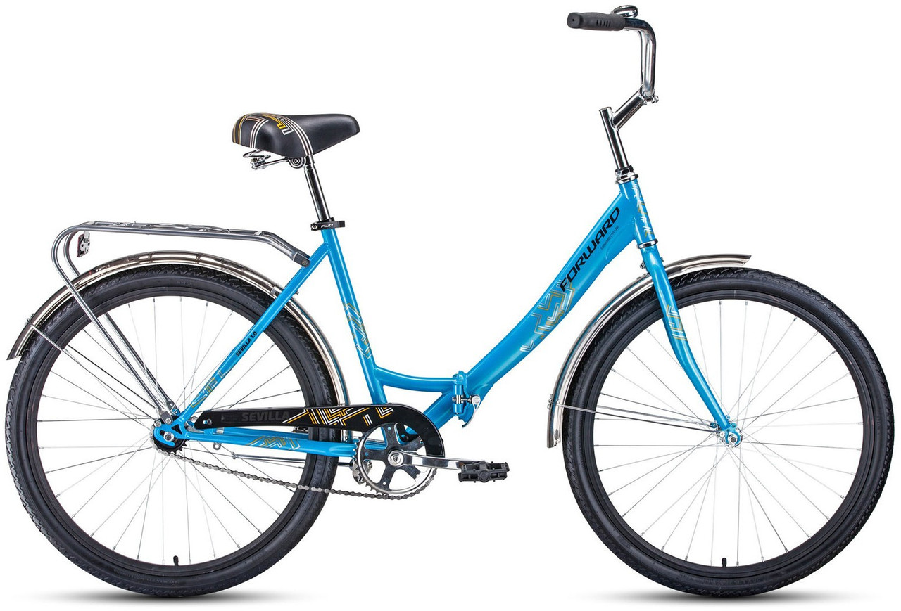 Складной велосипед складной Forward SEVILLA 26 1.0 (18.5 quot; рост) синий/серый 2022 год (RBK22FW26810) - фото 1 - id-p203141943