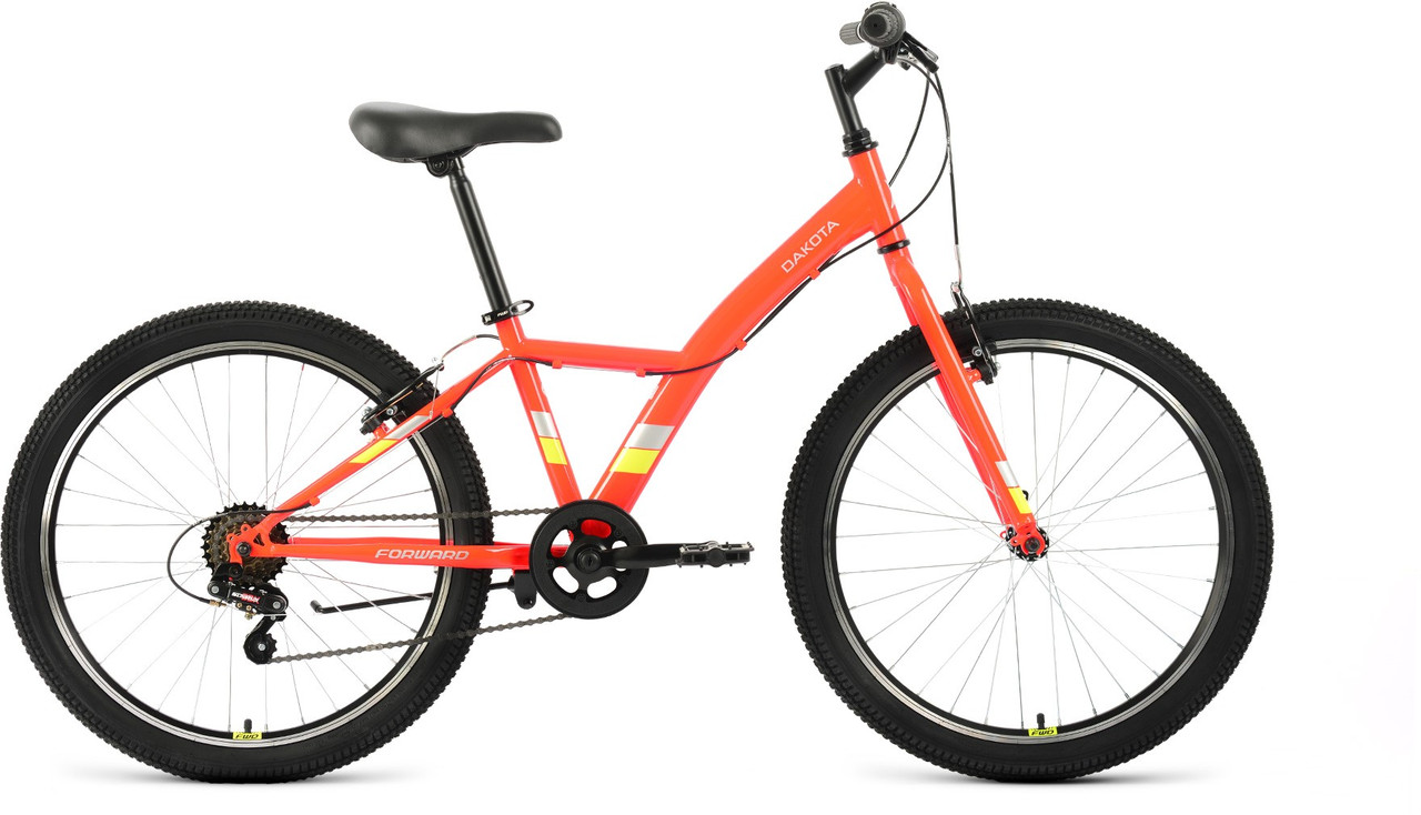 Горный велосипед хардтейл Forward DAKOTA 24 1.0 (13 quot; рост) красный/желтый 2022 год (RBK22FW24591) - фото 1 - id-p203141950