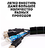 Кабельный органайзер / оплетка - держатель для крепления / защиты проводов, 2 метра, черный, фото 7