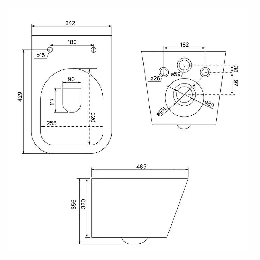 Инсталляция IDDIS Profix комплект с подвесным унитазом Bild и кнопкой Unifix - фото 9 - id-p203162107