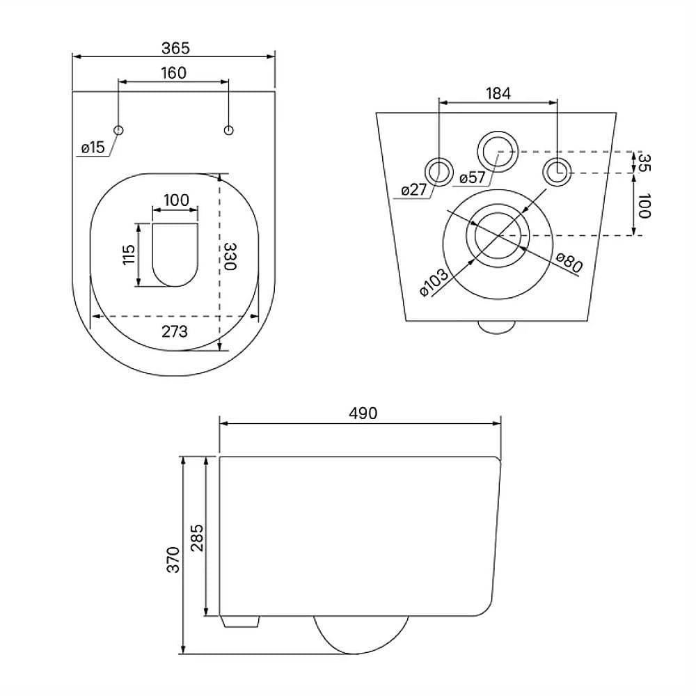 Инсталляция IDDIS Profix комплект с подвесным унитазом Stone и кнопкой Uniglass - фото 9 - id-p203162109