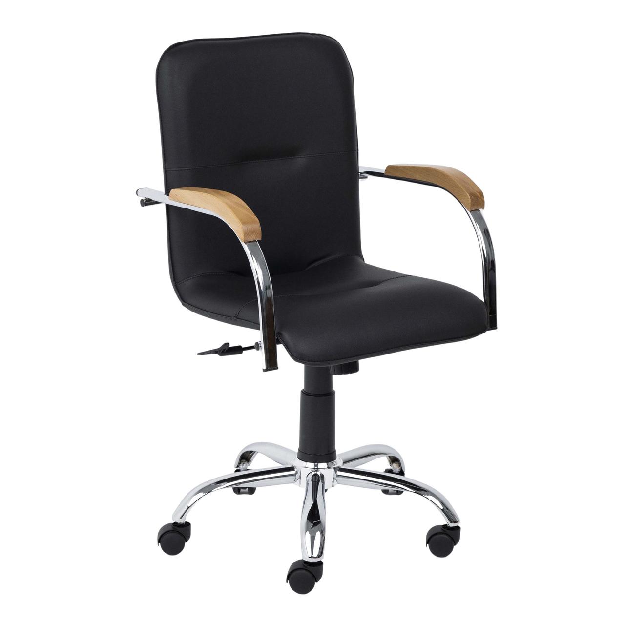 Кресло поворотное Samba, черный + светлый бук, искусственная кожа + дерево - фото 1 - id-p182591422