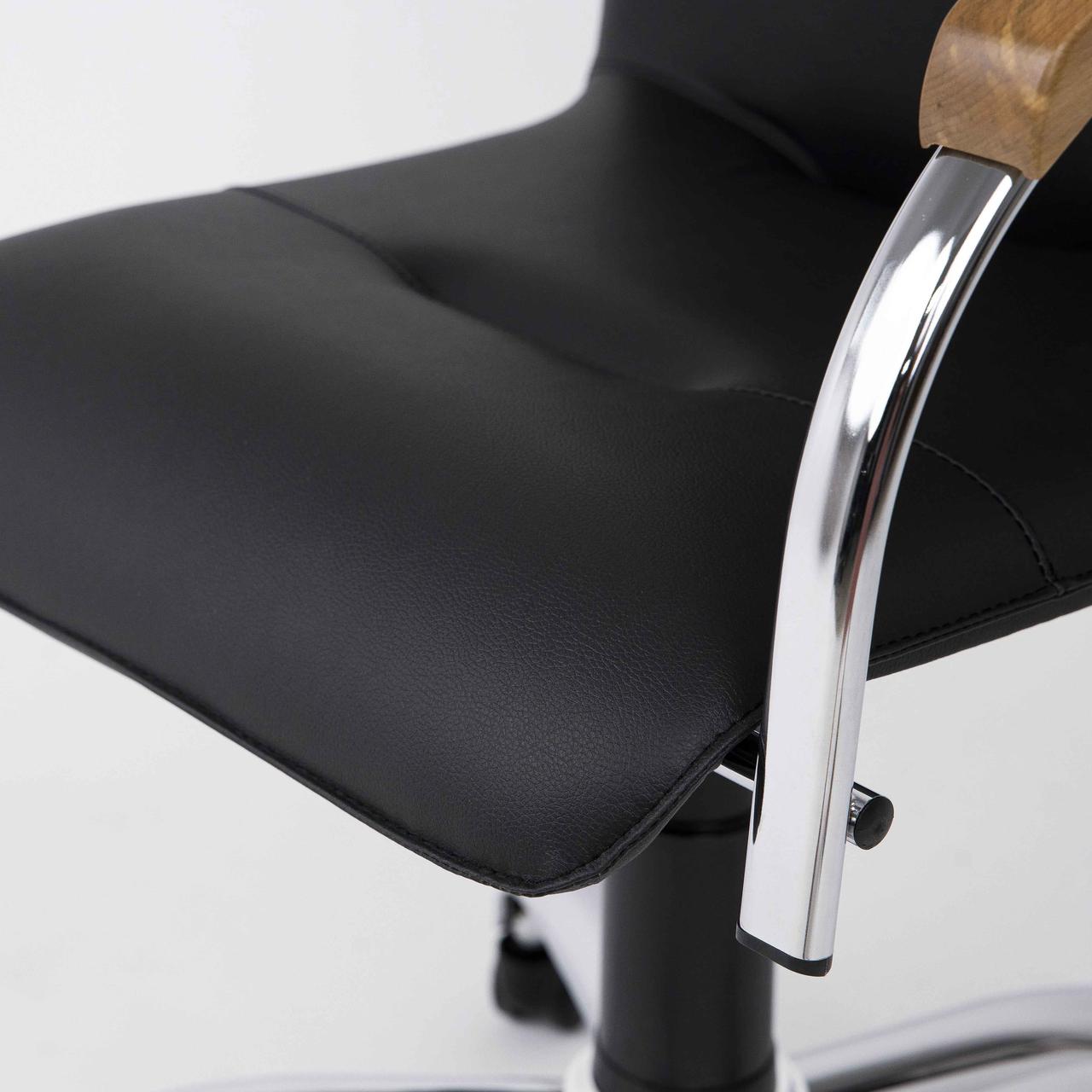 Кресло поворотное Samba, черный + светлый бук, искусственная кожа + дерево - фото 10 - id-p182591422