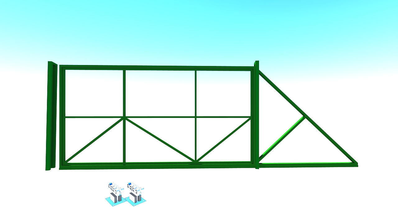 Каркас откатных ворот с проемом до 6 метров