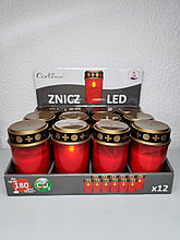 Электрическая лампада ZNICZ пластиковая красная 120мм, 12шт. в упак.