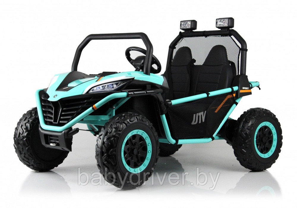 Детский электромобиль RiverToys P555PP (светло-зеленый) Buggy Двухместный с пультом