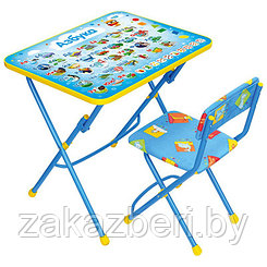 Комплект детской мебели "Никки. Азбука" 2 предмета: стол складной 60х45х57см, стул складной h32см с мягким