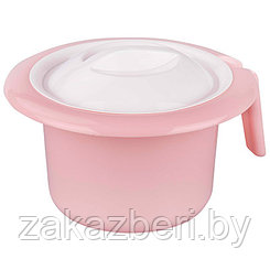 Горшок детский пластмассовый "Кроха" д20см, h14см, с крышкой, розовый (Россия)