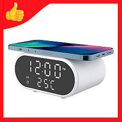 Настольные часы с беспроводной зарядкой для IPhone и Android