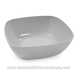Тарелка глубокая пластмассовая "Квадро" д160мм, h55см, серый (Россия)