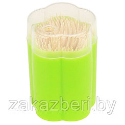 Зубочистки 250 штук, пластиковая упаковка 4,8х4,8см h7,4см, цвета микс (Китай)