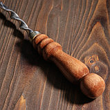 Шампур узбекский 62см, деревянная ручка, (рабочая часть 40см), с узором, фото 6