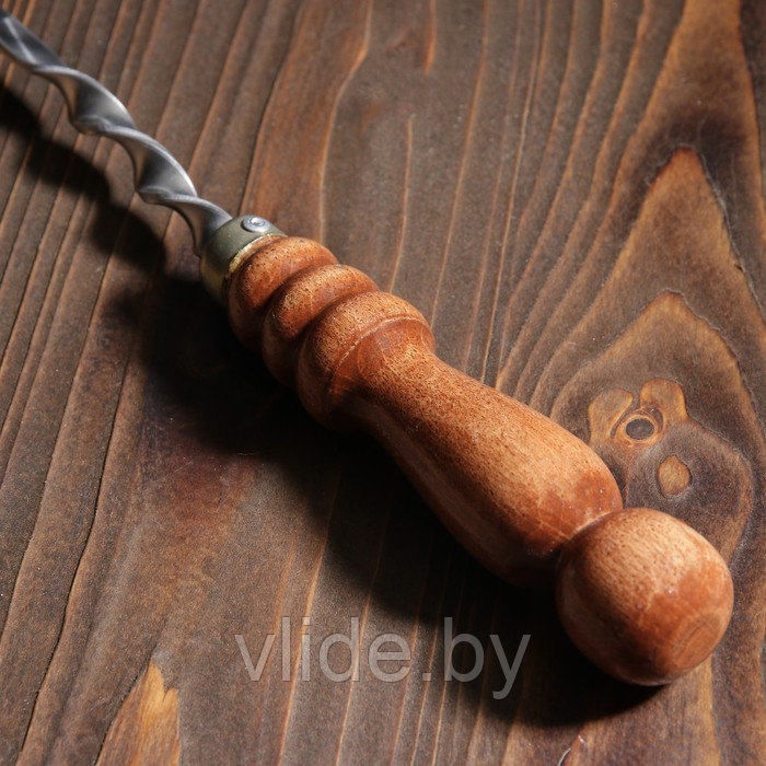 Шампур узбекский 62см, деревянная ручка, (рабочая часть 40см), с узором - фото 6 - id-p203210030