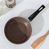 Сковорода Rock, d=15 см, пластиковая ручка, антипригарное покрытие, цвет коричневый, фото 5