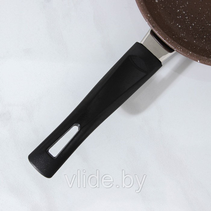 Сковорода Rock, d=15 см, пластиковая ручка, антипригарное покрытие, цвет коричневый - фото 8 - id-p203210091