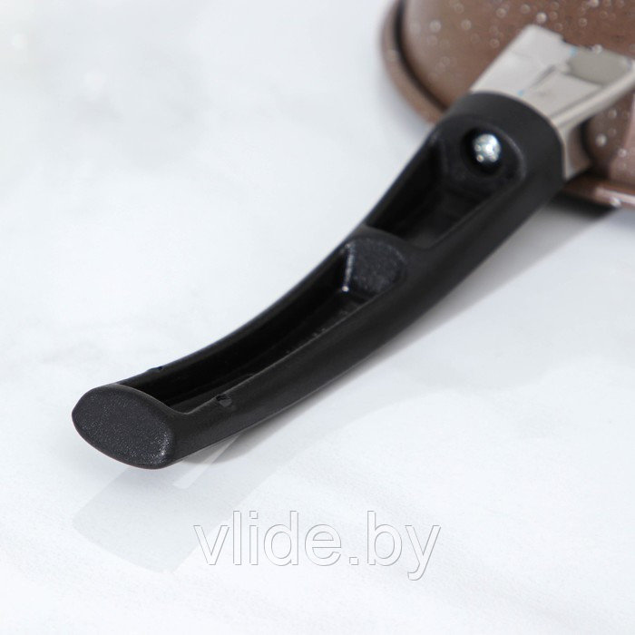Сковорода Rock, d=15 см, пластиковая ручка, антипригарное покрытие, цвет коричневый - фото 9 - id-p203210091