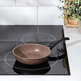 Сковорода Rock, d=15 см, пластиковая ручка, антипригарное покрытие, цвет коричневый, фото 10