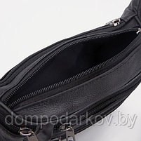Поясная сумка на молнии, цвет чёрный, фото 3