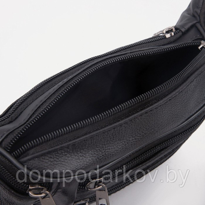 Поясная сумка на молнии, цвет чёрный - фото 3 - id-p203210720