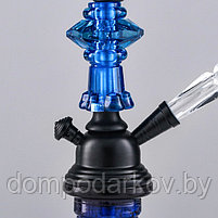 Кальян "Тайшет", маленький, шахта кристалл , 29 см, d чаши-6см, синий, фото 3