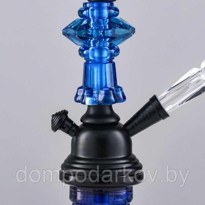 Кальян "Тайшет", маленький, шахта кристалл , 29 см, d чаши-6см, синий - фото 3 - id-p203210730