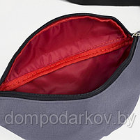 Поясная сумка на молнии, цвет серый, фото 4