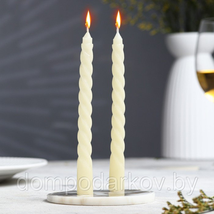 Набор свечей витых, 1,5х 15 см, 2 штуки, аромат ваниль - фото 1 - id-p203210843