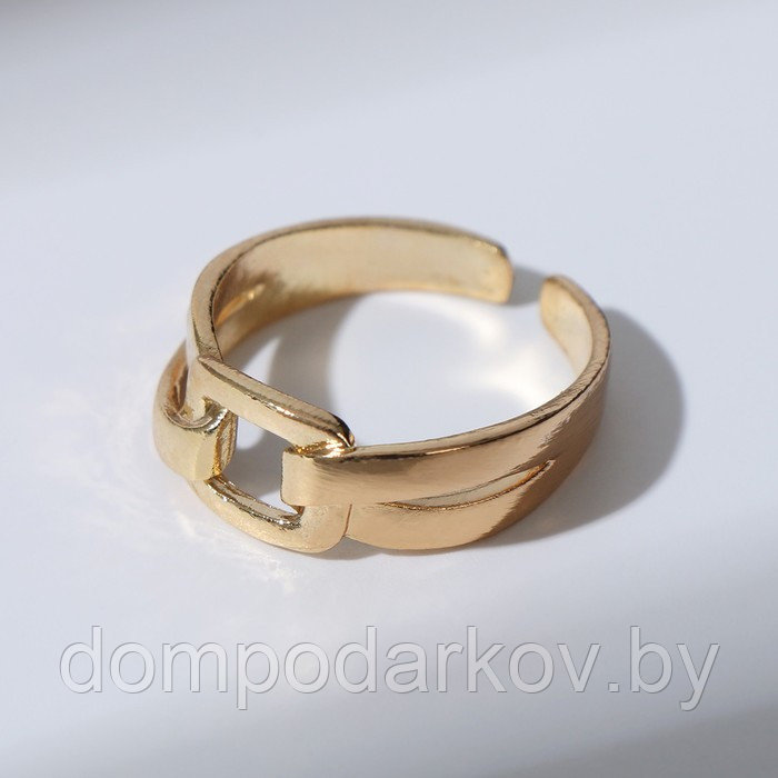 Кольцо "Пряжка" квадрат, цвет золото, безразмерное - фото 1 - id-p203210894