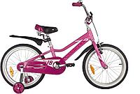 Велосипед NOVATRACK 18 quot; NOVARA алюм., розовый, пер.руч., зад.нож. тормоз, короткие крылья, полная за