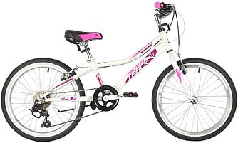 Велосипед NOVATRACK 20 quot; ALICE 6.V белый,  стальная рама, 6 скор., Shimano TY21/Microshift TS38, V- brake